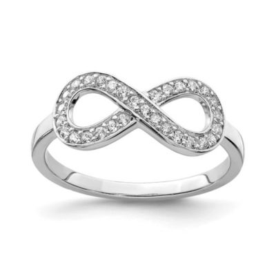 Belk & Co Sterling Silver Rhodium-plated Cubic Zirconia Infinity Ring