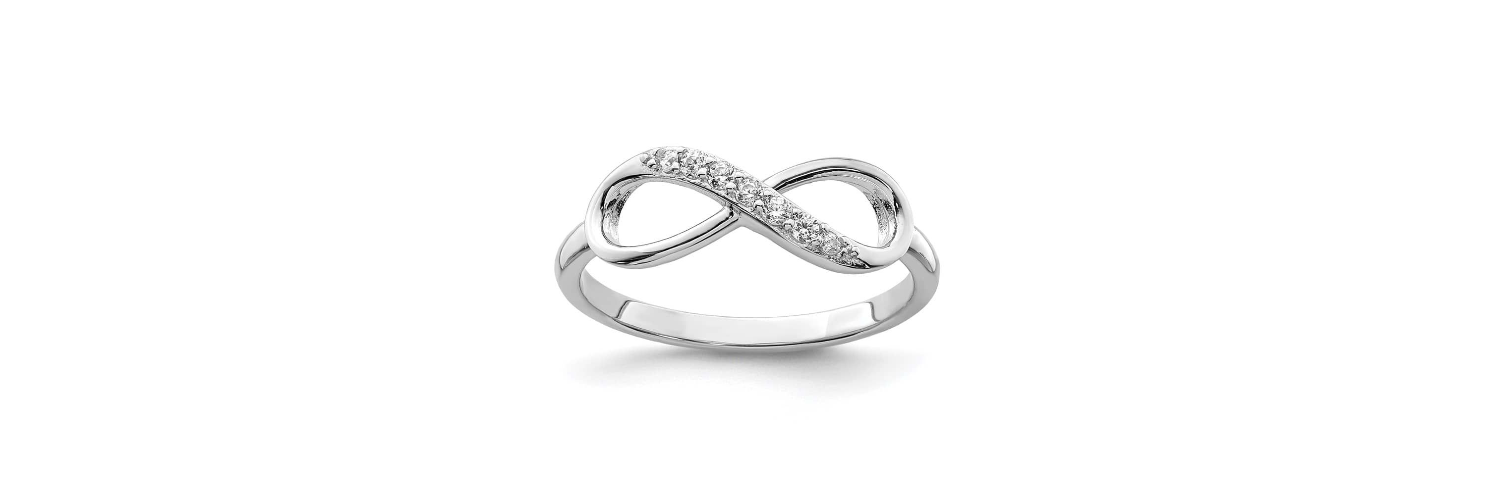 Sterling Silver Rhodium-plated Cubic Zirconia Infinity Ring