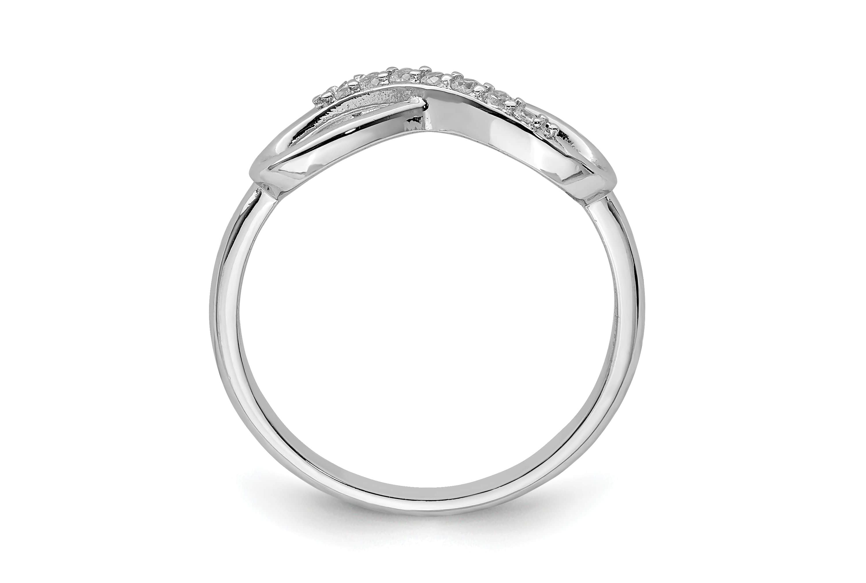Sterling Silver Rhodium-plated Cubic Zirconia Infinity Ring