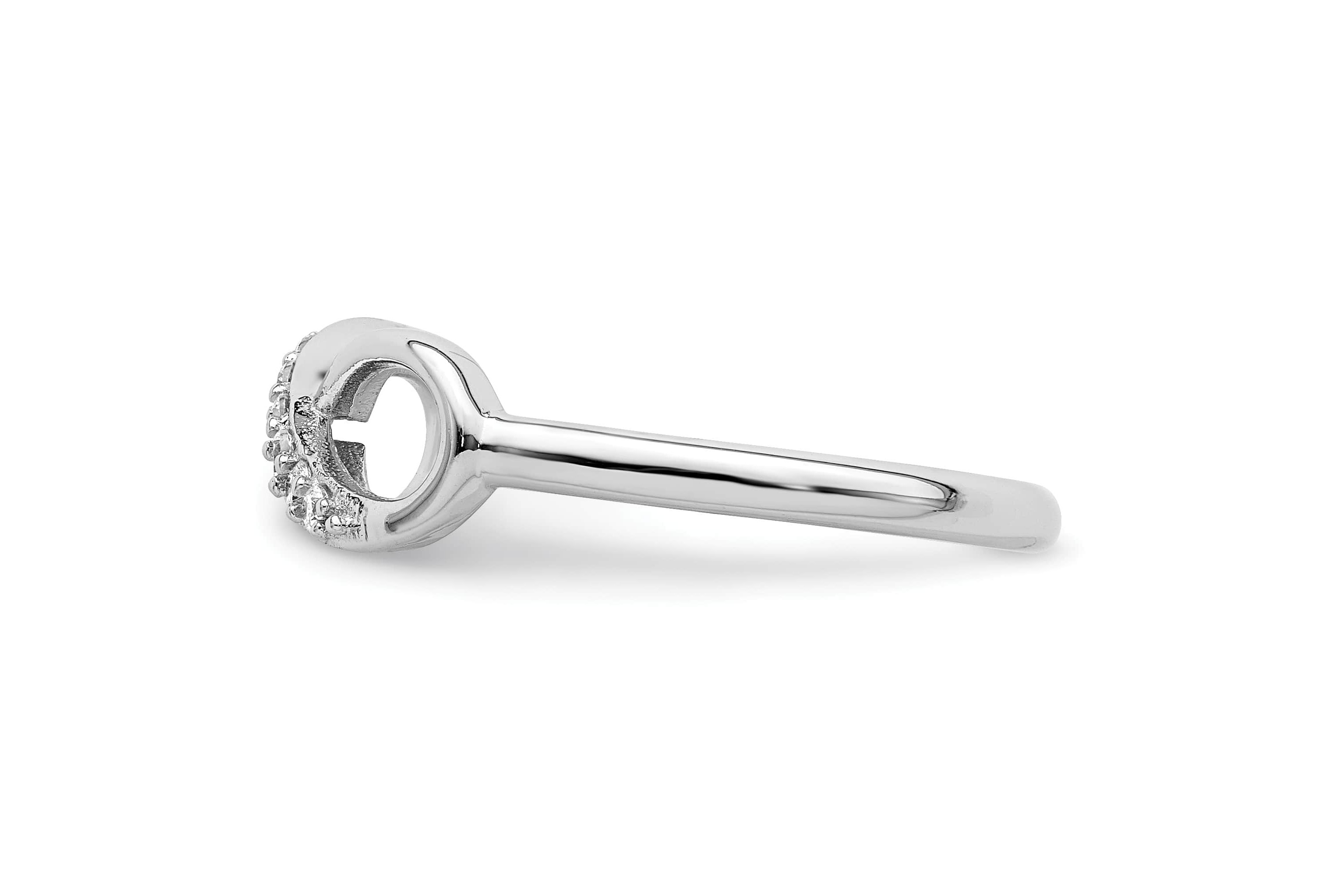 Sterling Silver Rhodium-plated Cubic Zirconia Infinity Ring