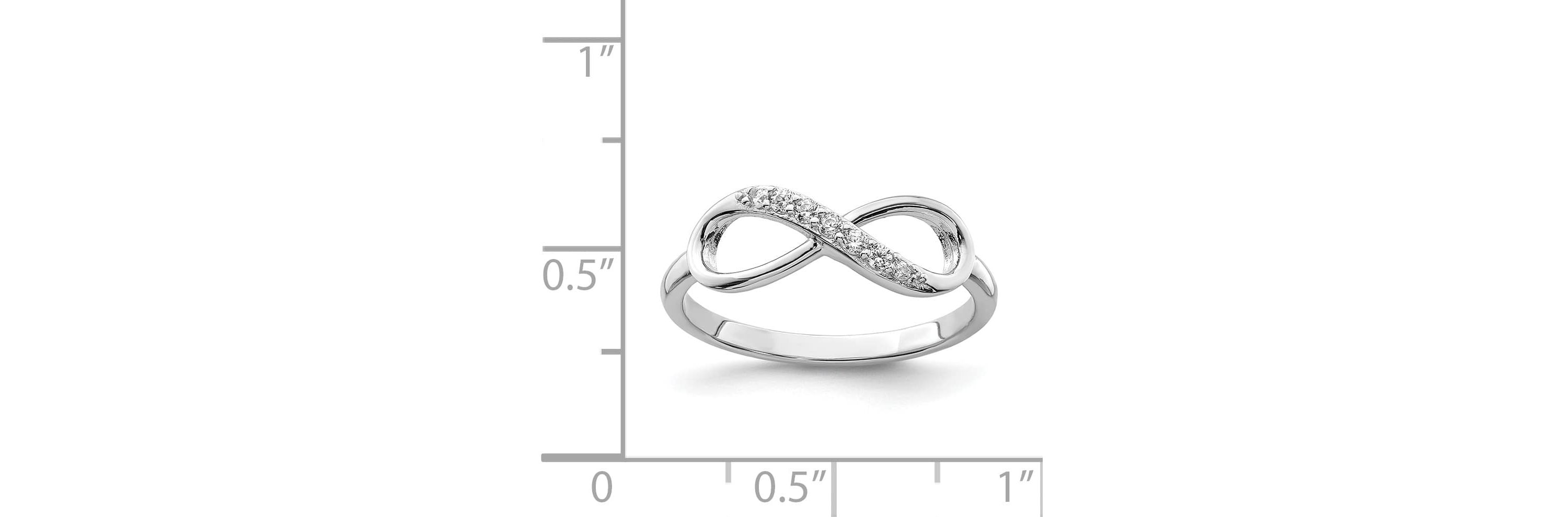 Sterling Silver Rhodium-plated Cubic Zirconia Infinity Ring