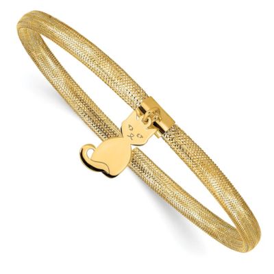 Belk & Co 14K Yellow Gold Cat Stretch Mesh Bracelet