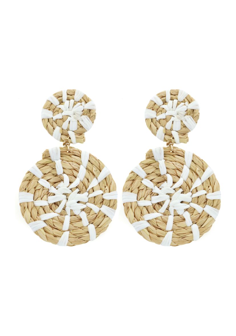 Raffia Circle Earrings