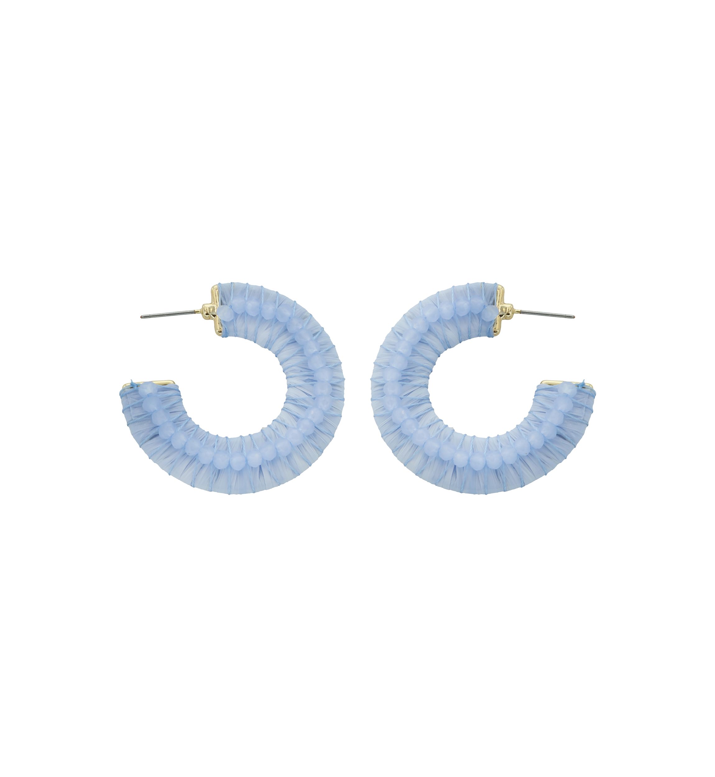 Gold Tone Suede Crystal Hoop Earrings