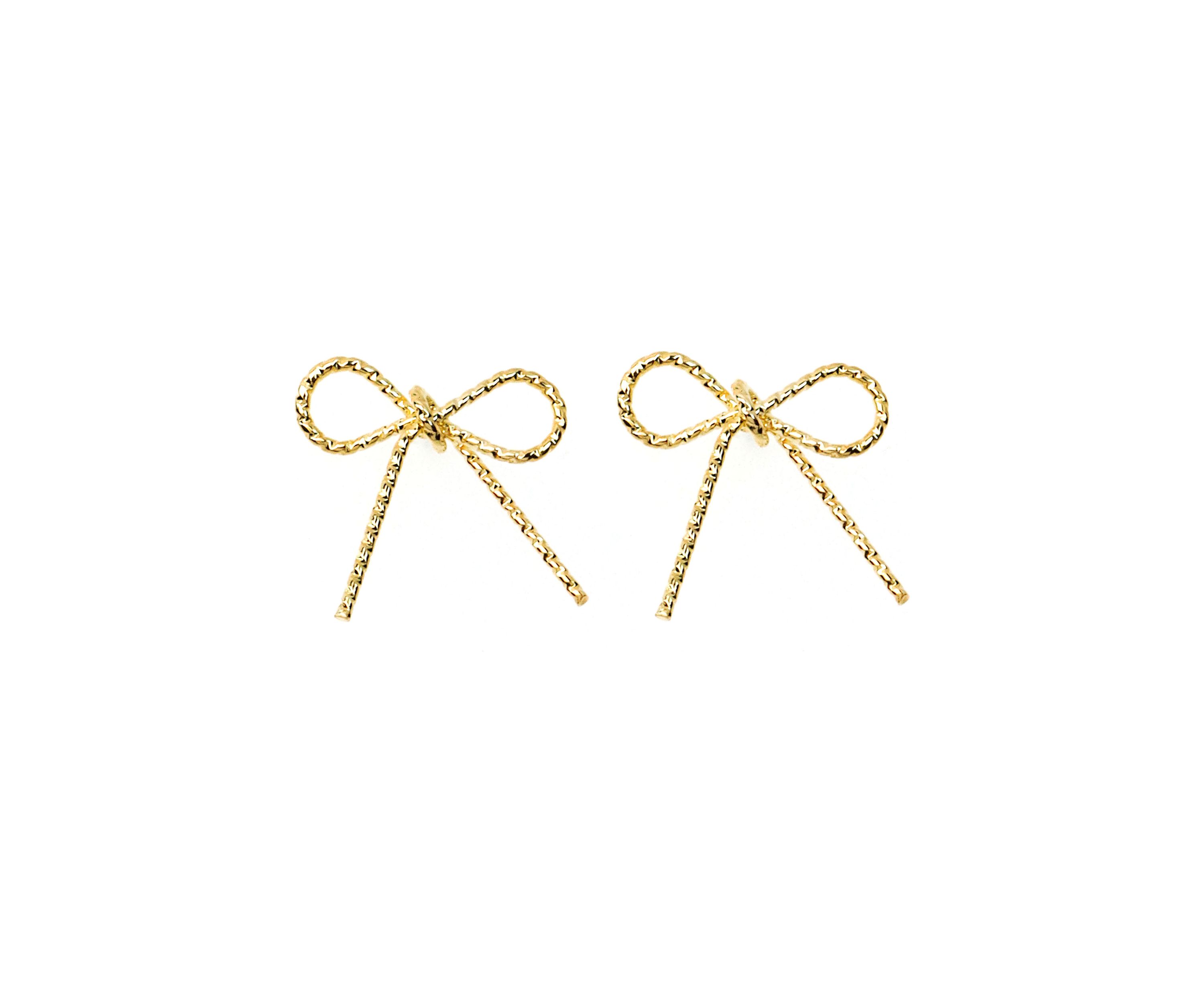 Gold Plated Delicate Bow Earrings