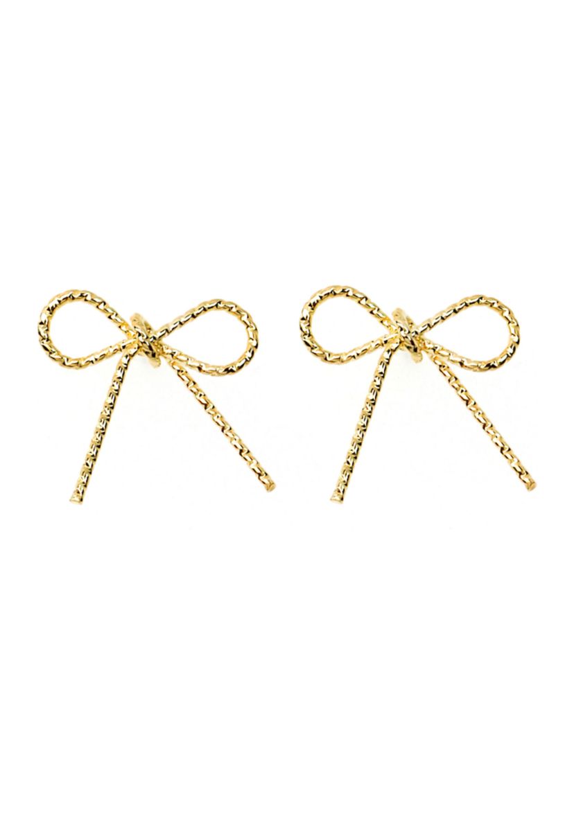 Gold Plated Delicate Bow Earrings