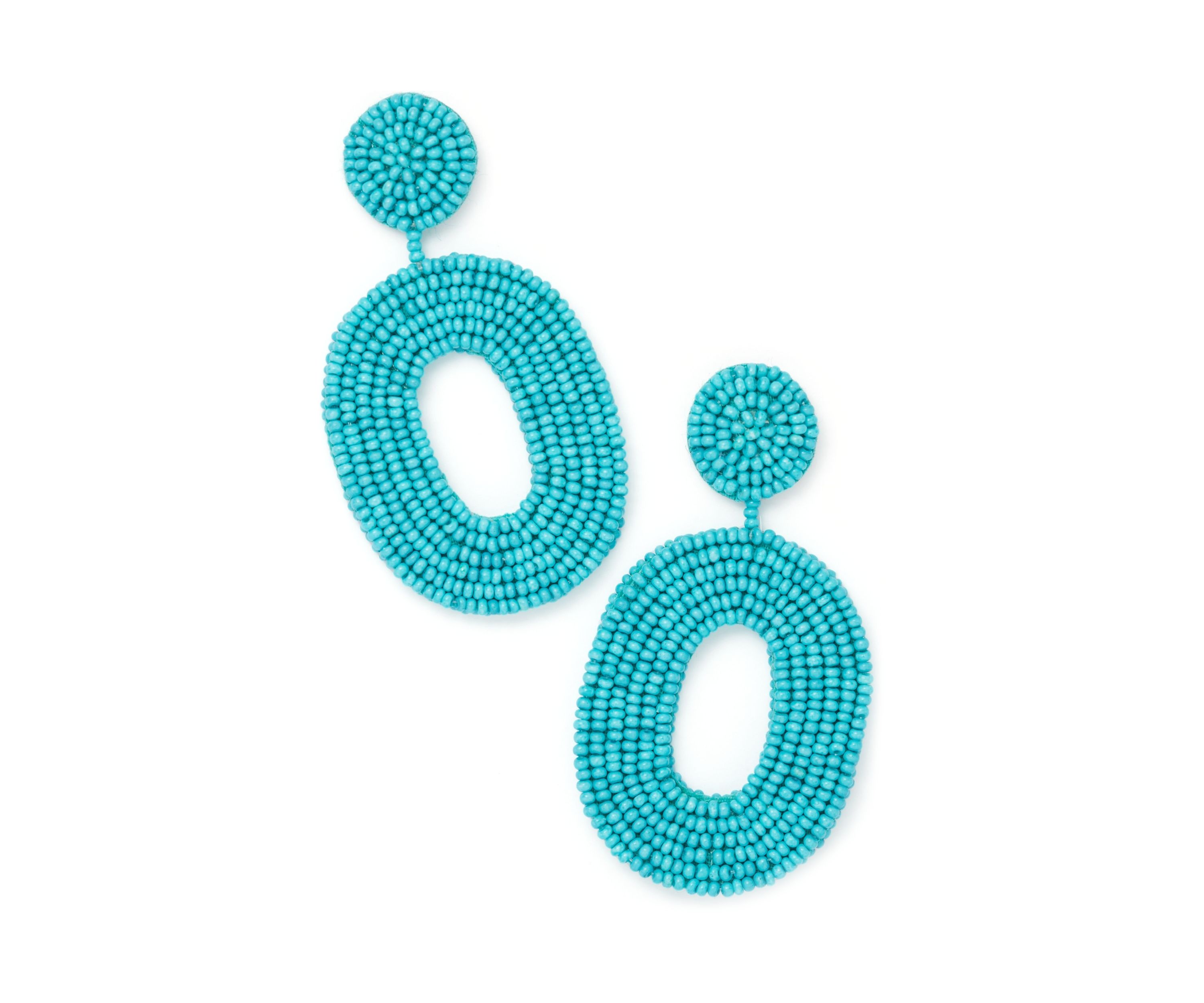 Seed Bead Circle Drop Earrings