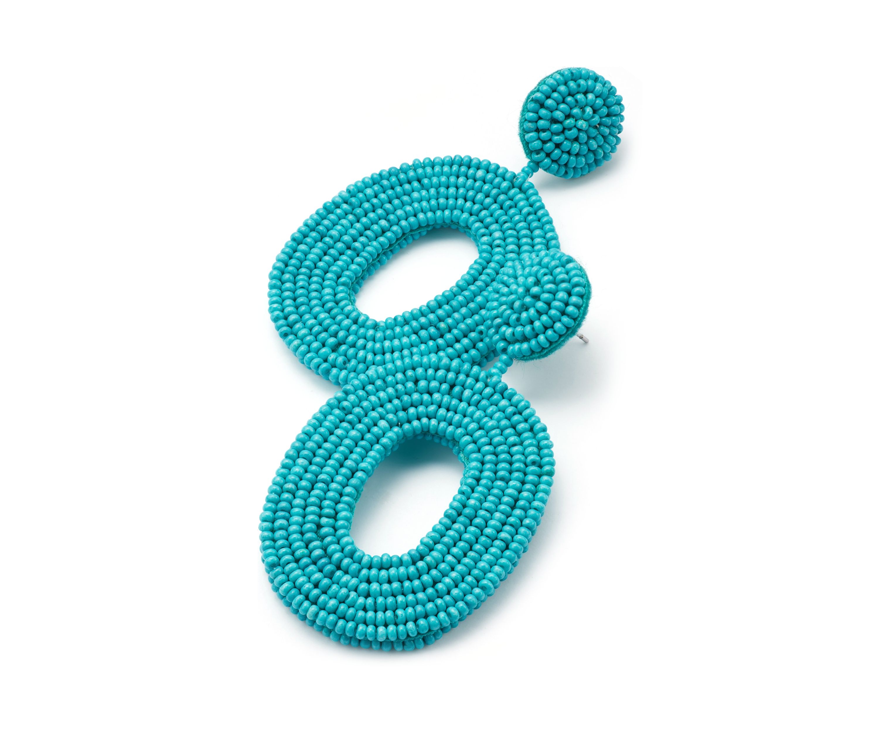 Seed Bead Circle Drop Earrings