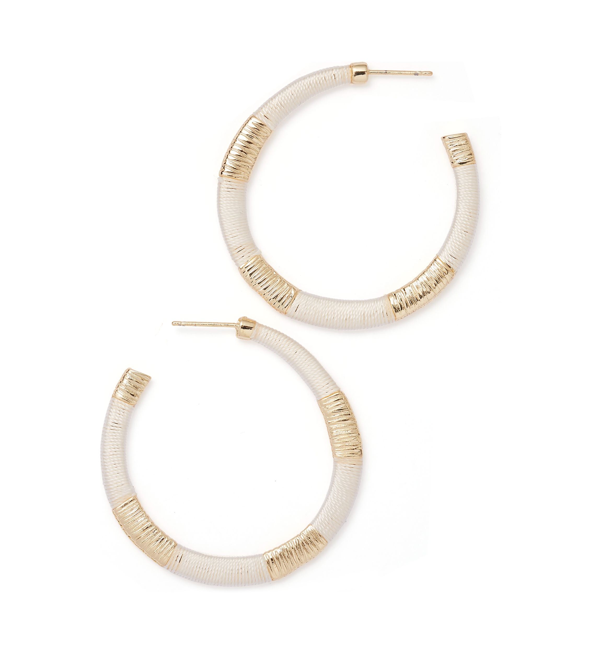 Thread Wrapped Hoop Earrings