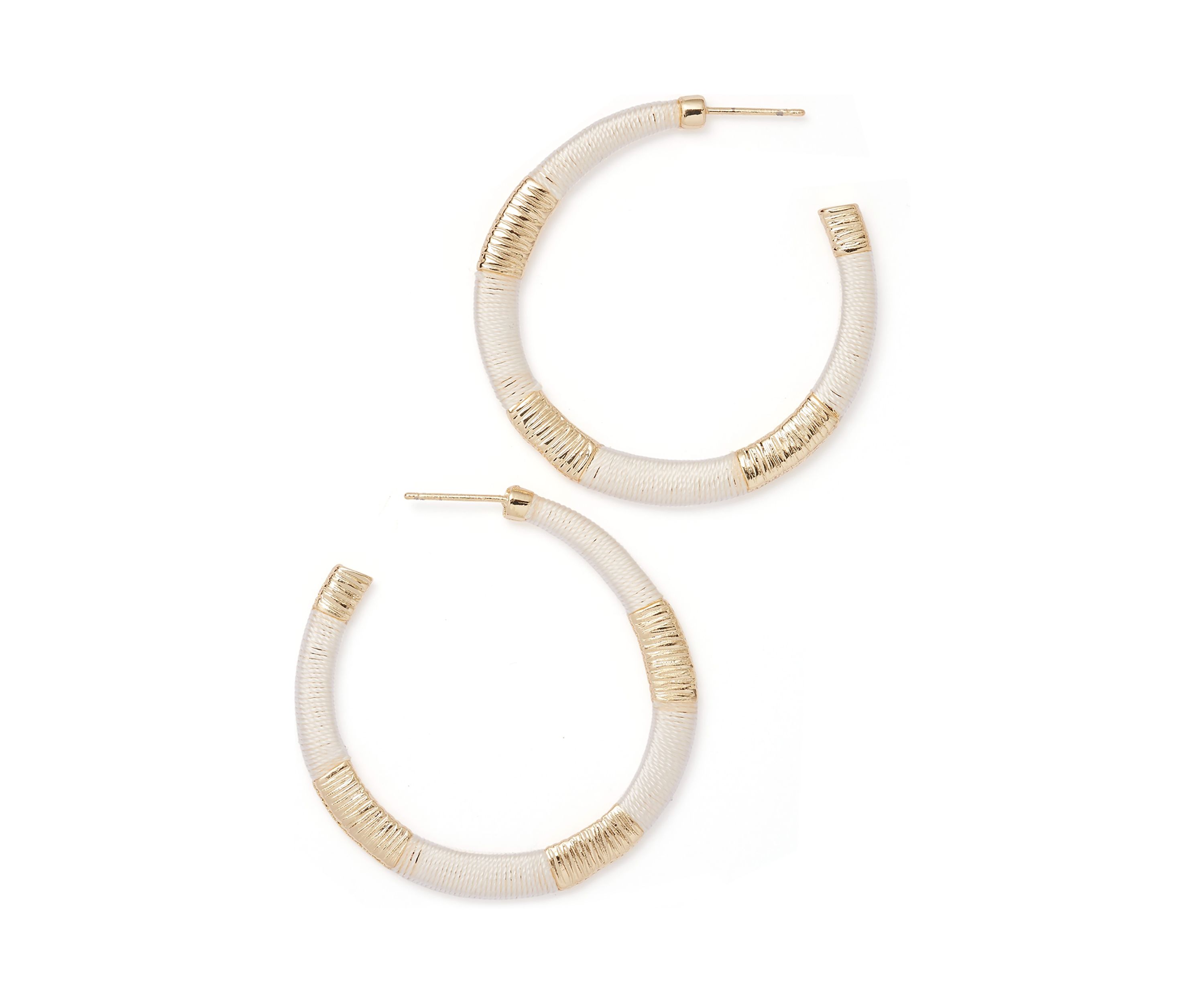 Thread Wrapped Hoop Earrings
