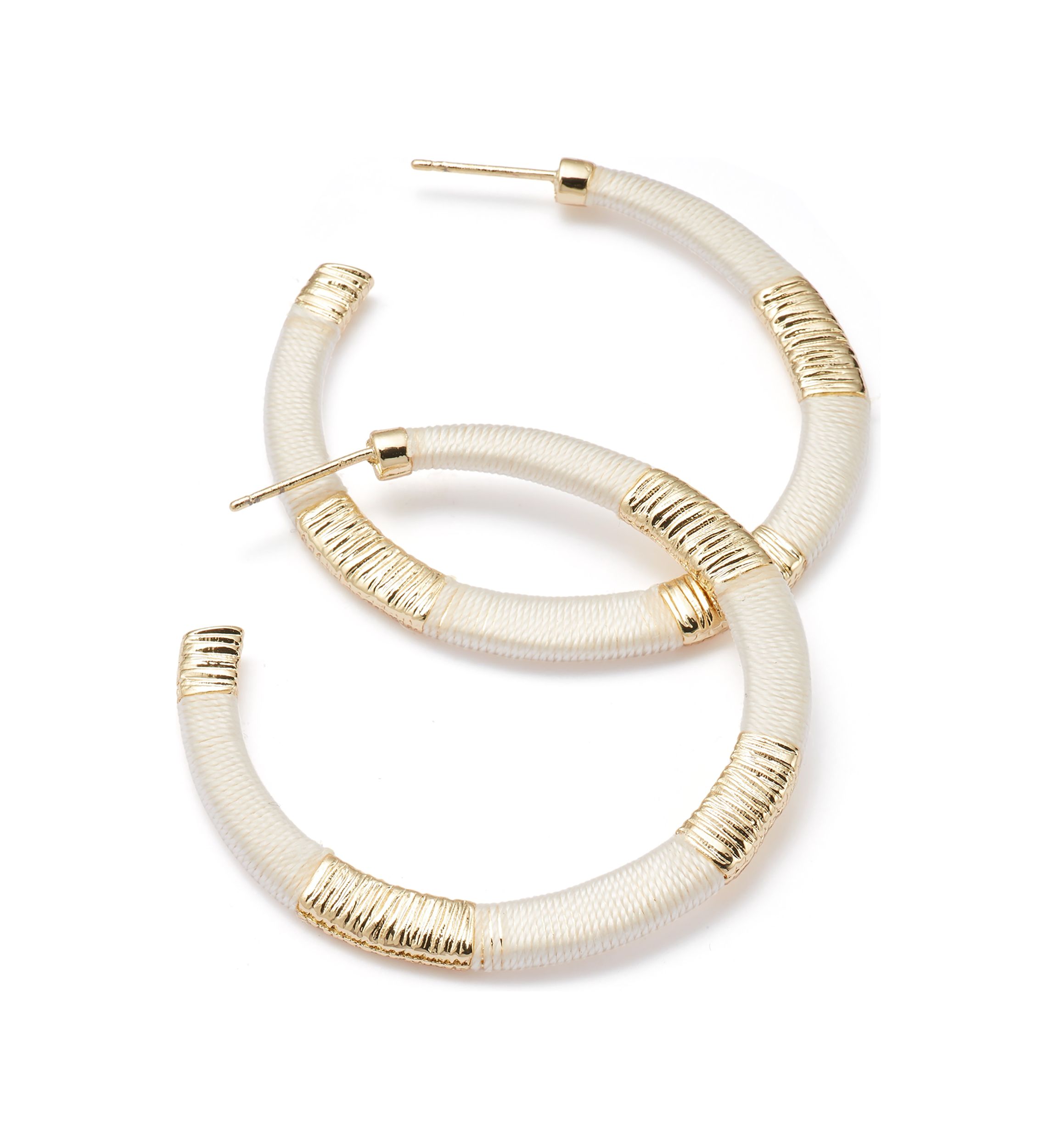 Thread Wrapped Hoop Earrings