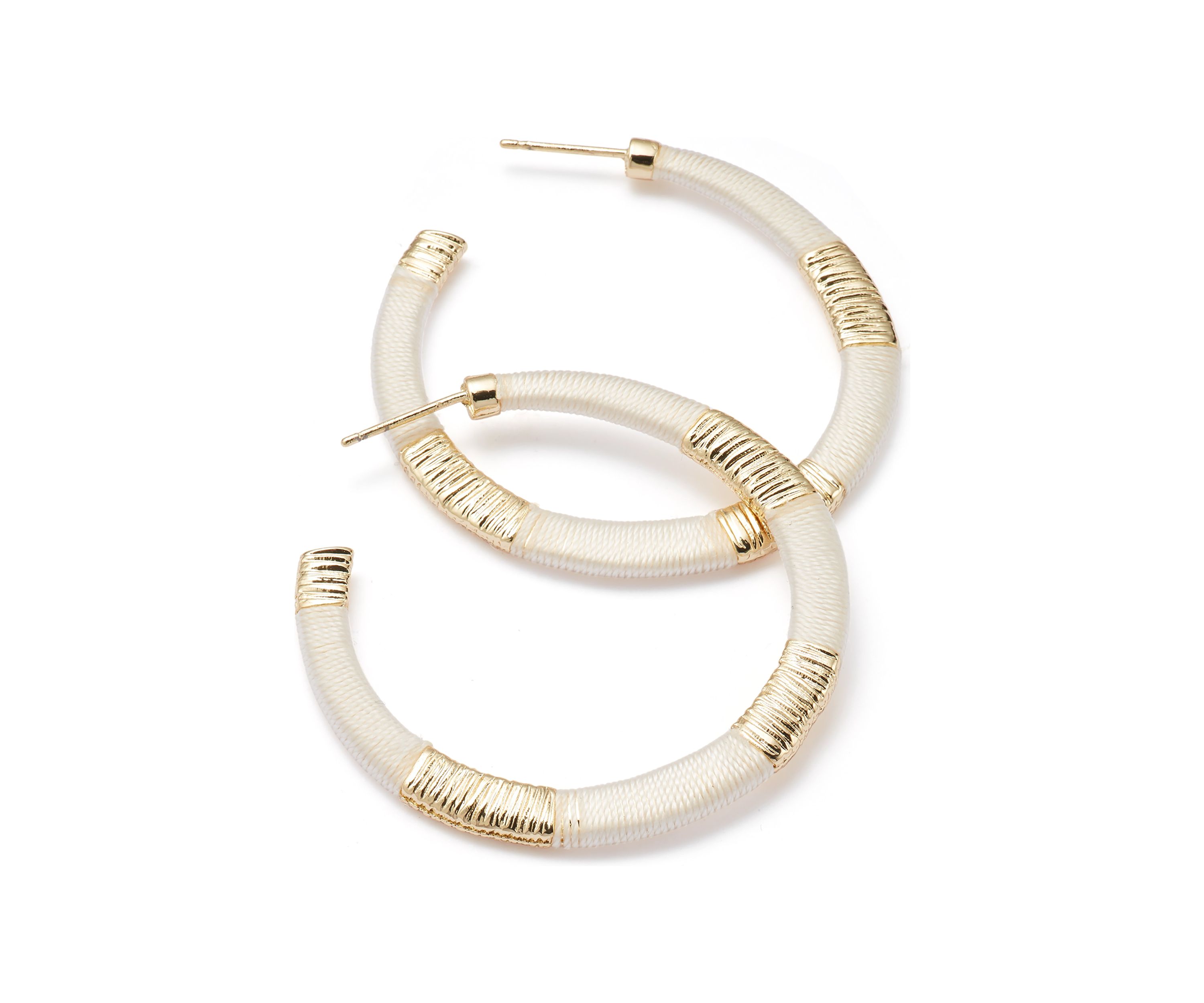 Thread Wrapped Hoop Earrings