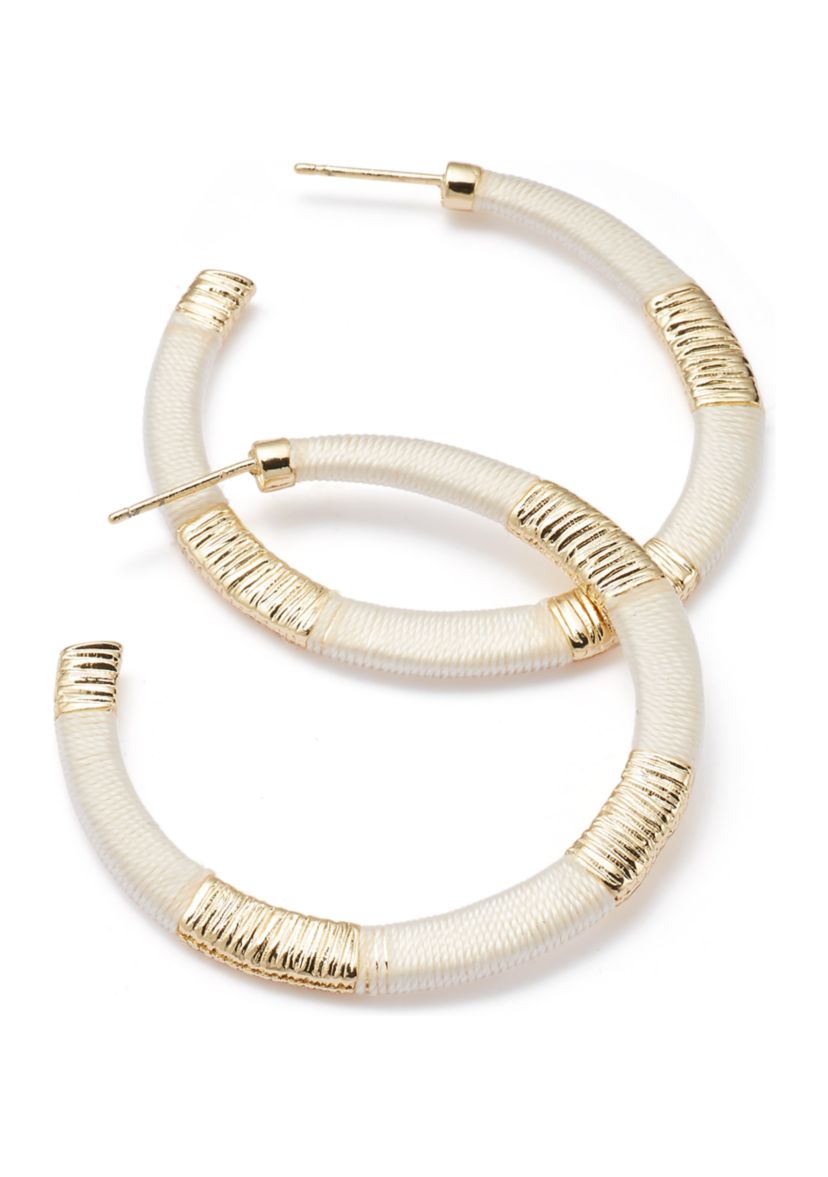 Thread Wrapped Hoop Earrings