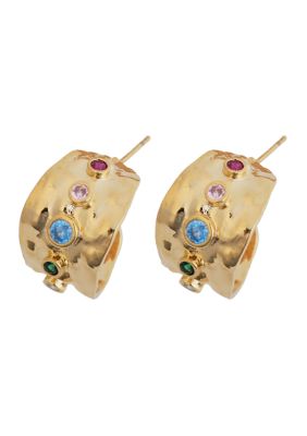 Belk Multi-Crystal Huggie Earrings