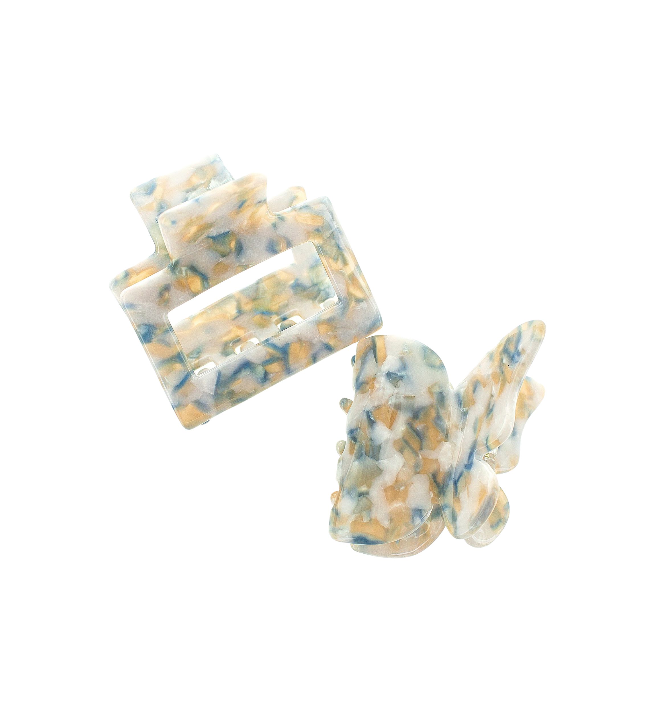 Blue Multi Butterfly Claw Clip Set 