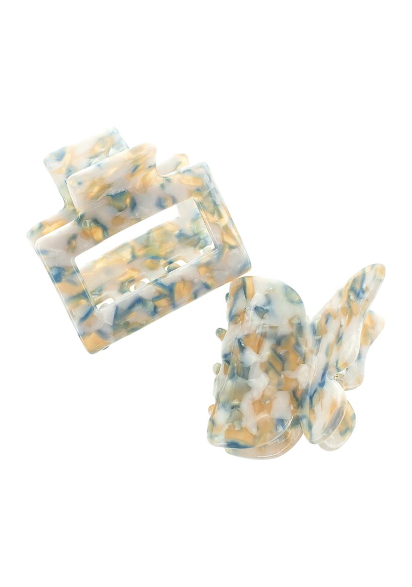 Blue Multi Butterfly Claw Clip Set 