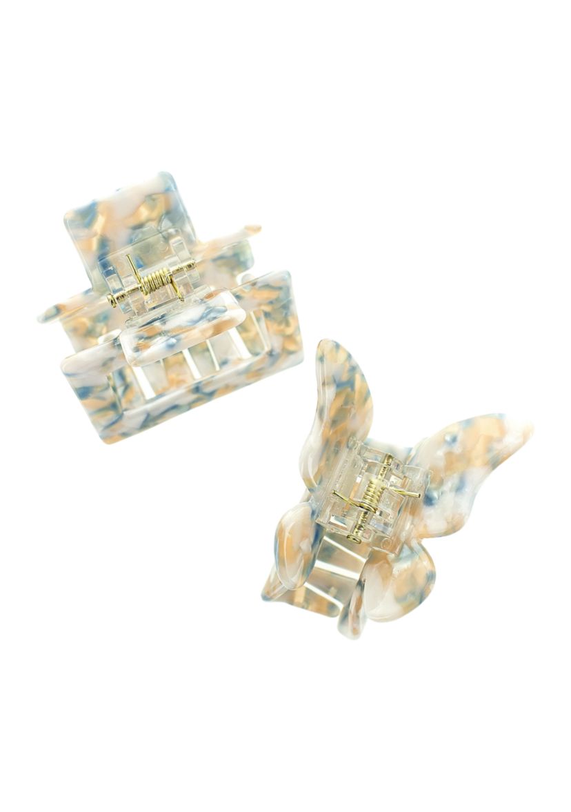 Blue Multi Butterfly Claw Clip Set 