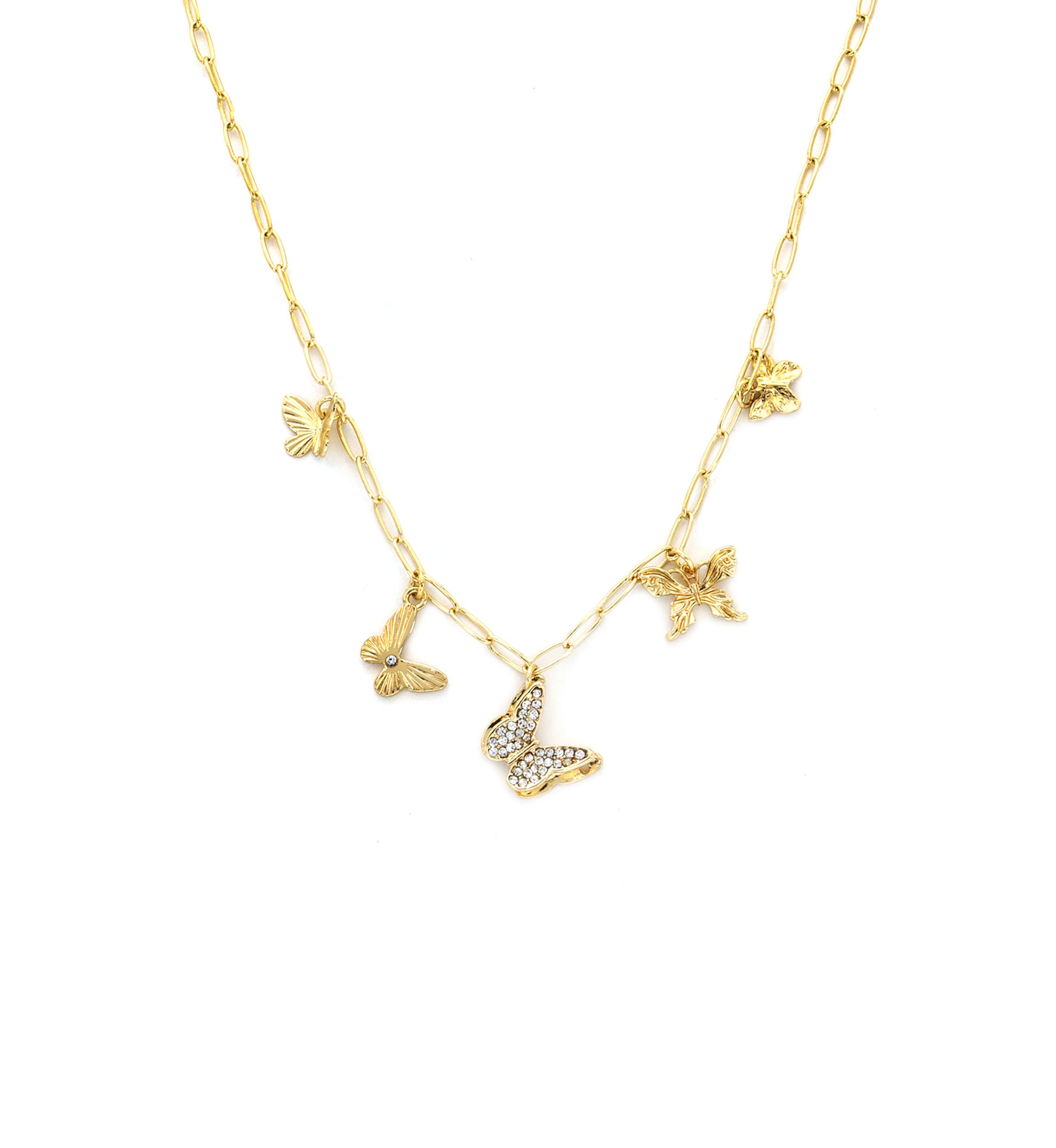 Gold Plated Butterfly Charm Necklace