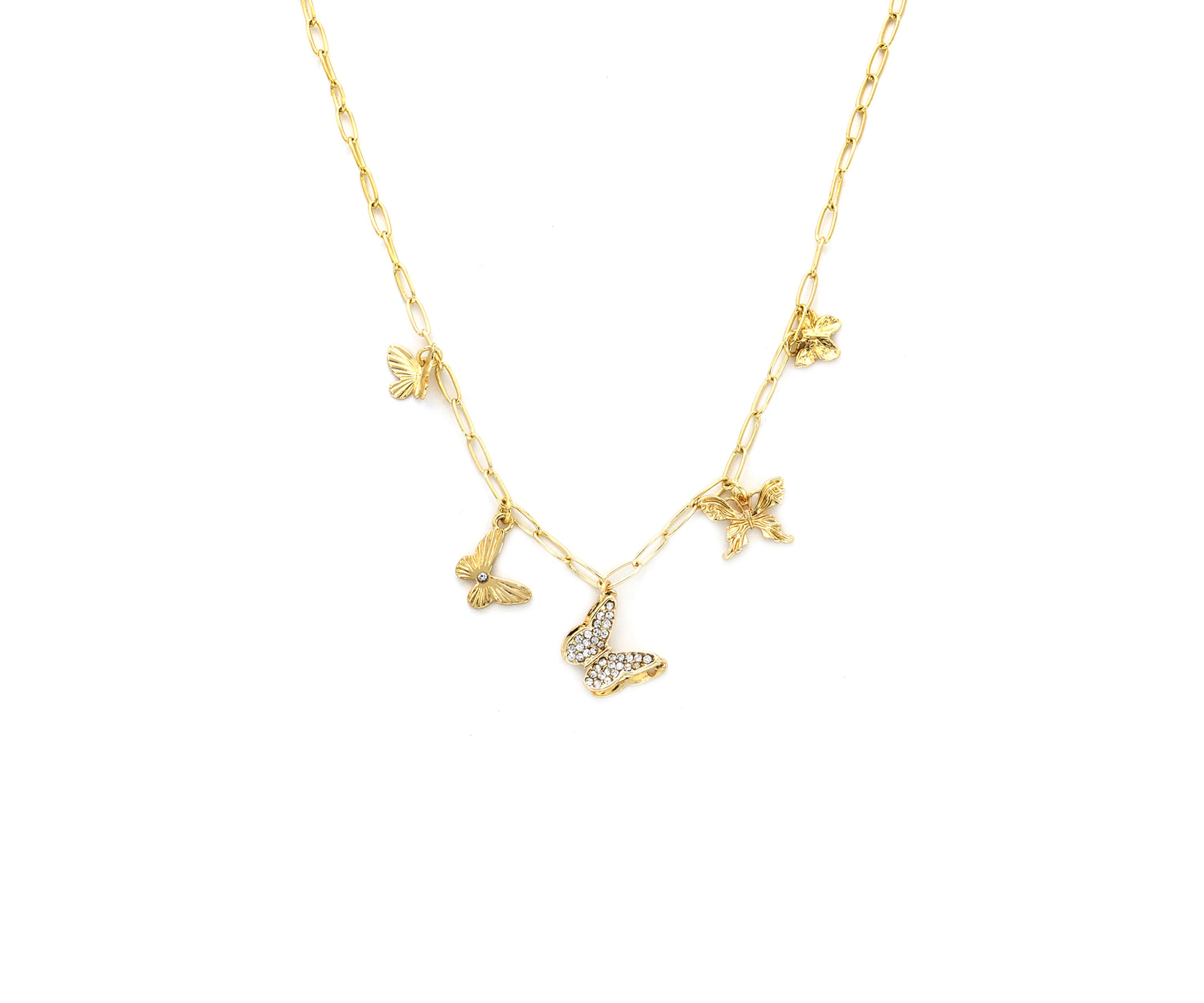 Gold Plated Butterfly Charm Necklace