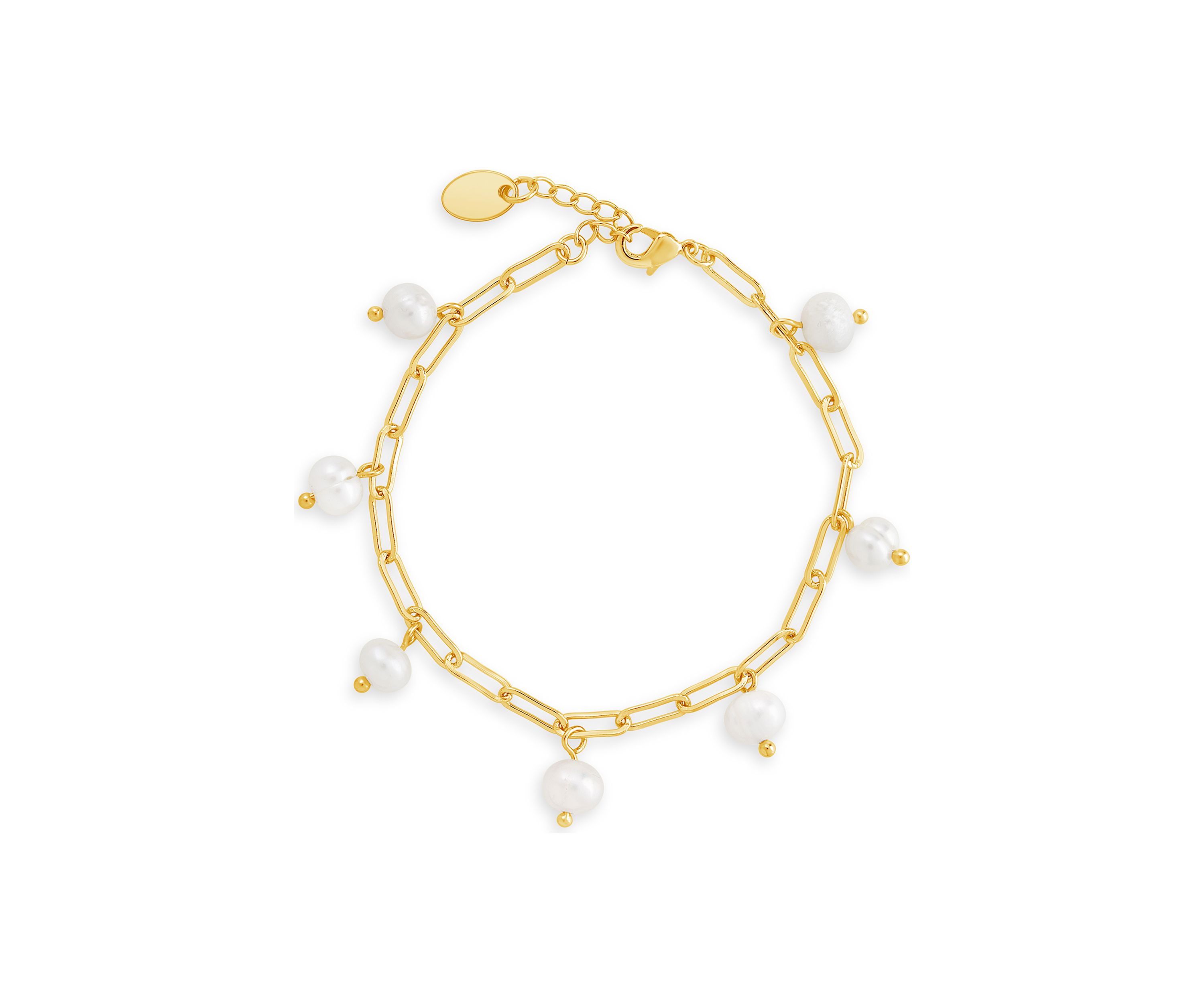 Dangling Pearl Linked Bracelet 
