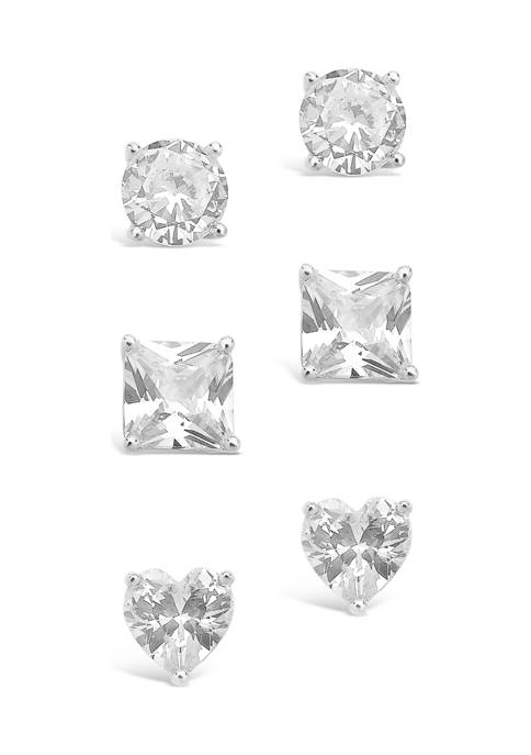STERLING FOREVER Sterling Silver Statement Cubic Zirconia Stud