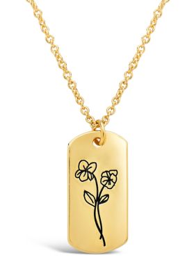 STERLING FOREVER Birth Flower Necklace-[February/Violet], Gold -  0650045884792