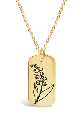 STERLING FOREVER Birth Flower Necklace-[May/Lily of the Valley], Gold -  0650045884822