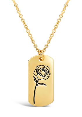 STERLING FOREVER Birth Flower Necklace-[September/Peony], Gold -  0650045884860