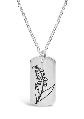 STERLING FOREVER Birth Flower Necklace-[May/Lily of the Valley], Silver