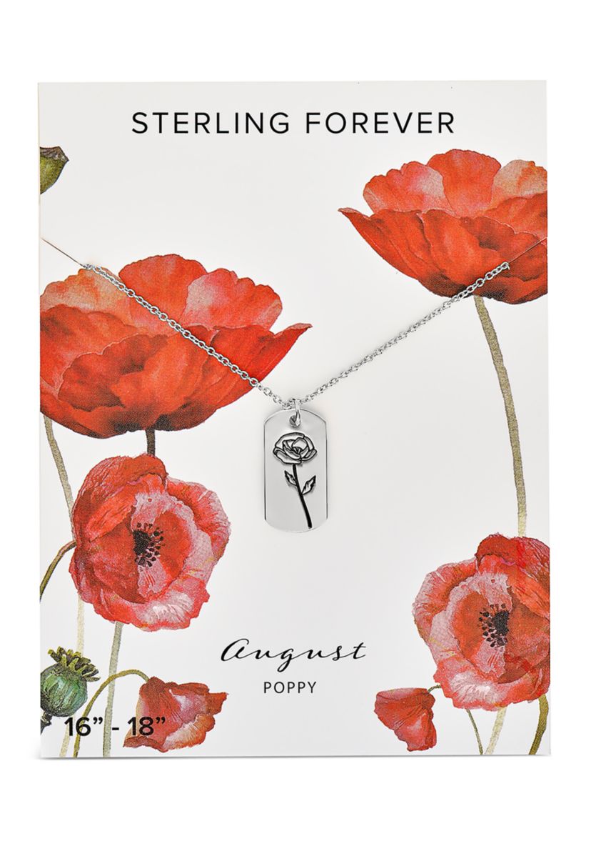 Birth Flower Necklace-[August/Poppy]