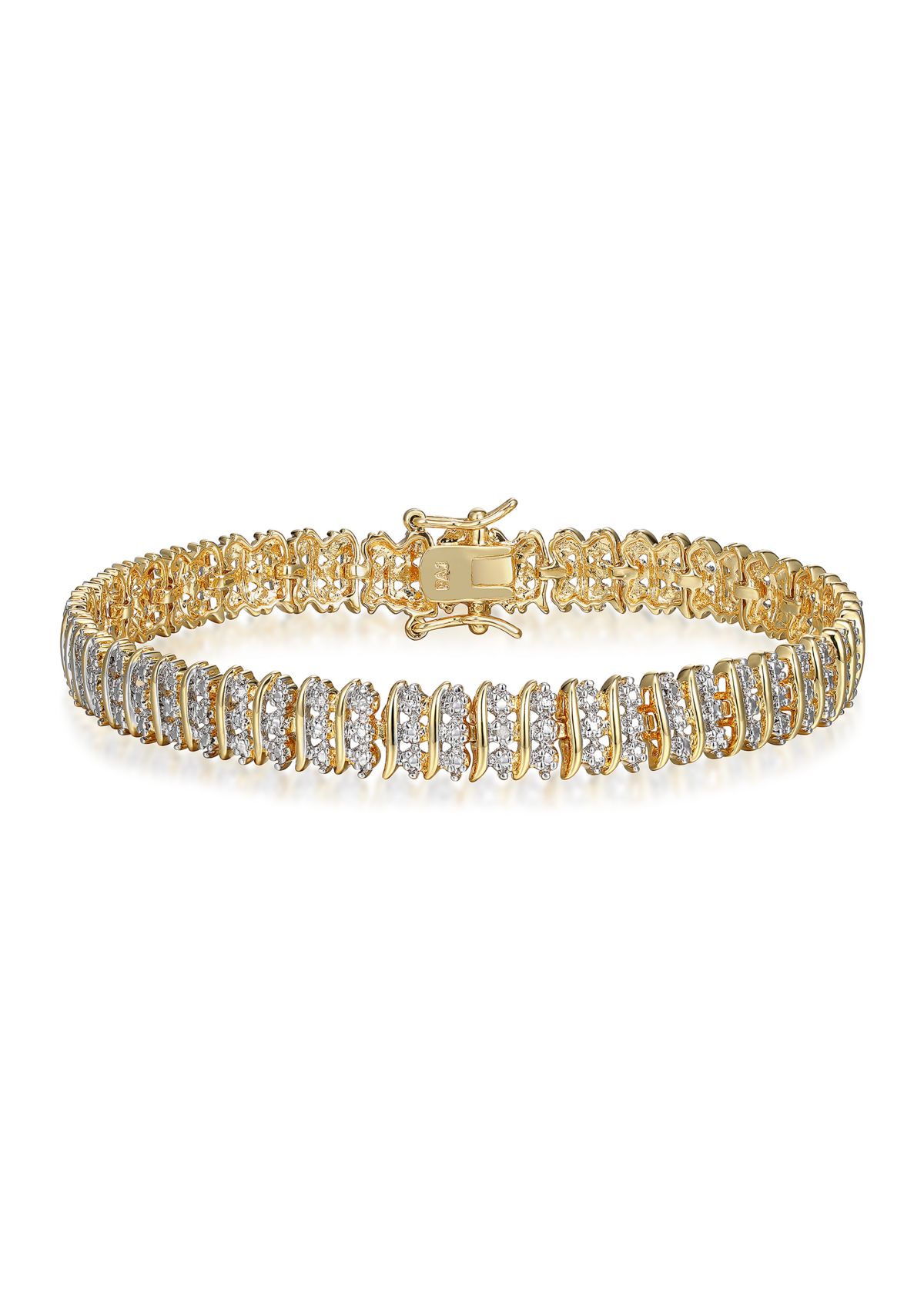 Diamond Accent Triple Row Bonze Tennis Bracelet, 7.25"