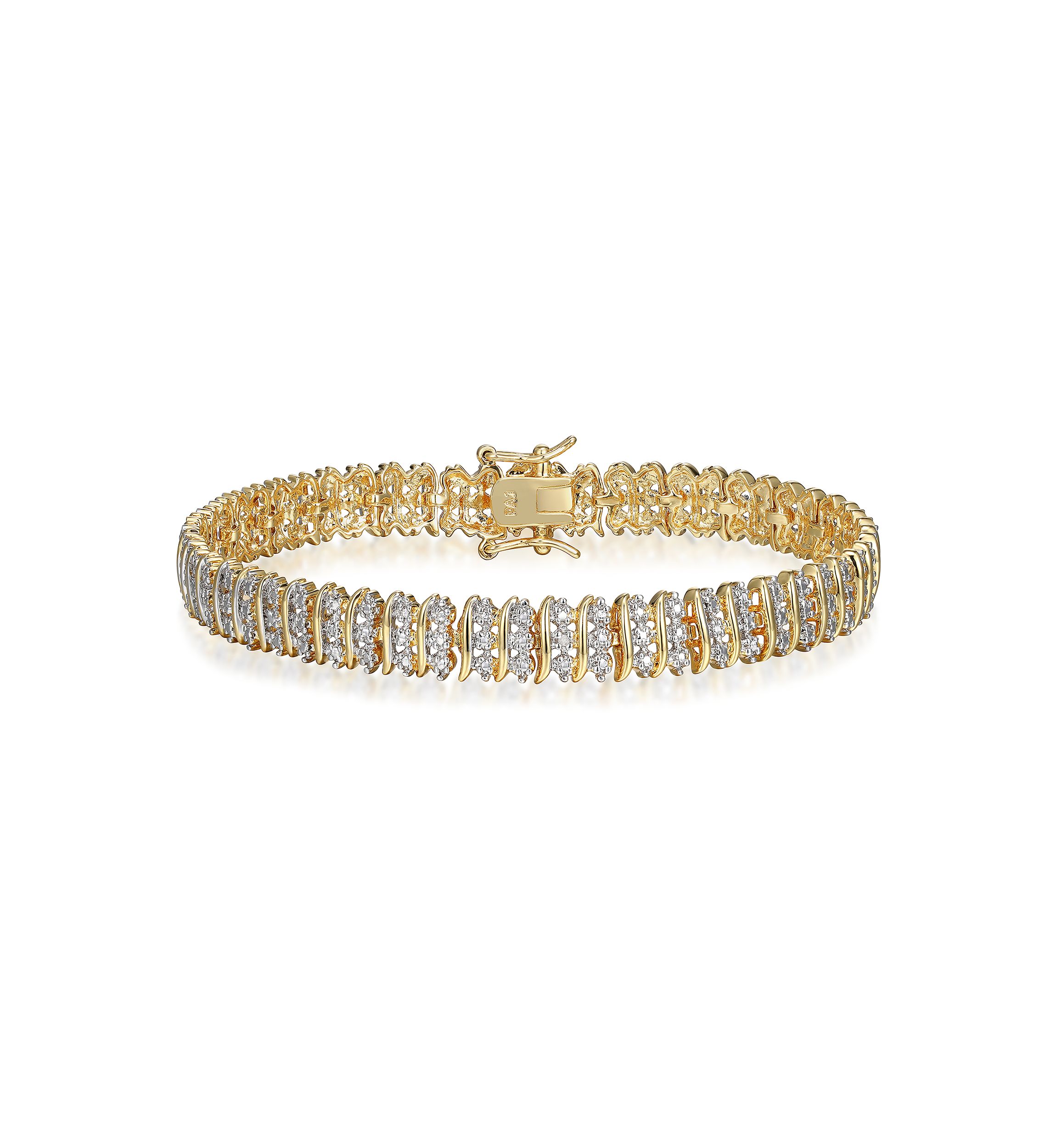 Diamond Accent Triple Row Bonze Tennis Bracelet, 7.25"