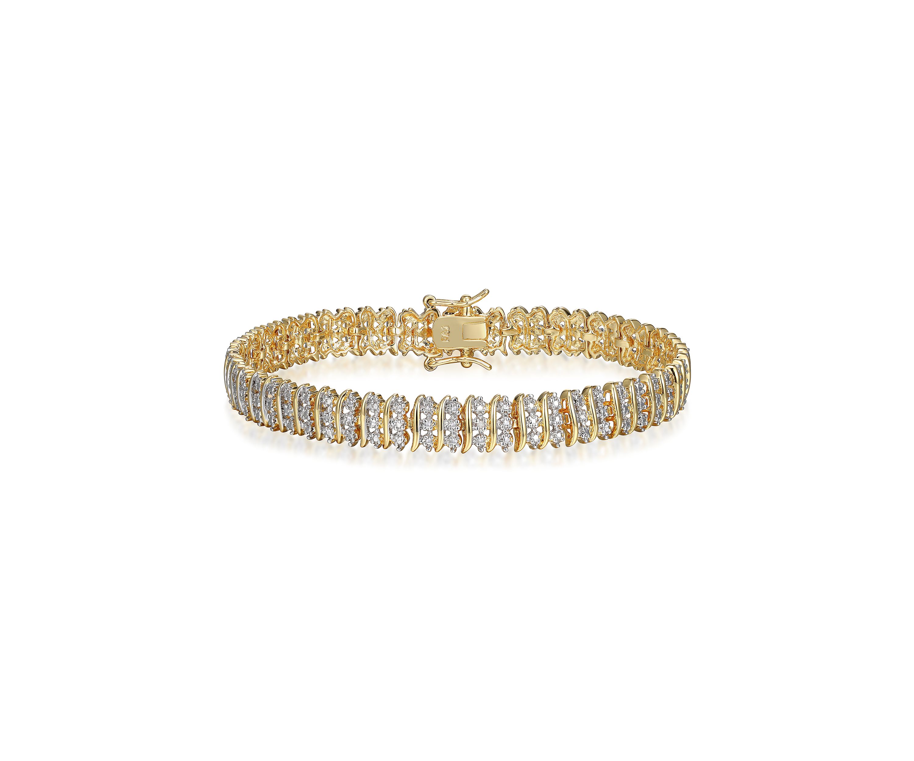 Diamond Accent Triple Row Bonze Tennis Bracelet, 7.25"