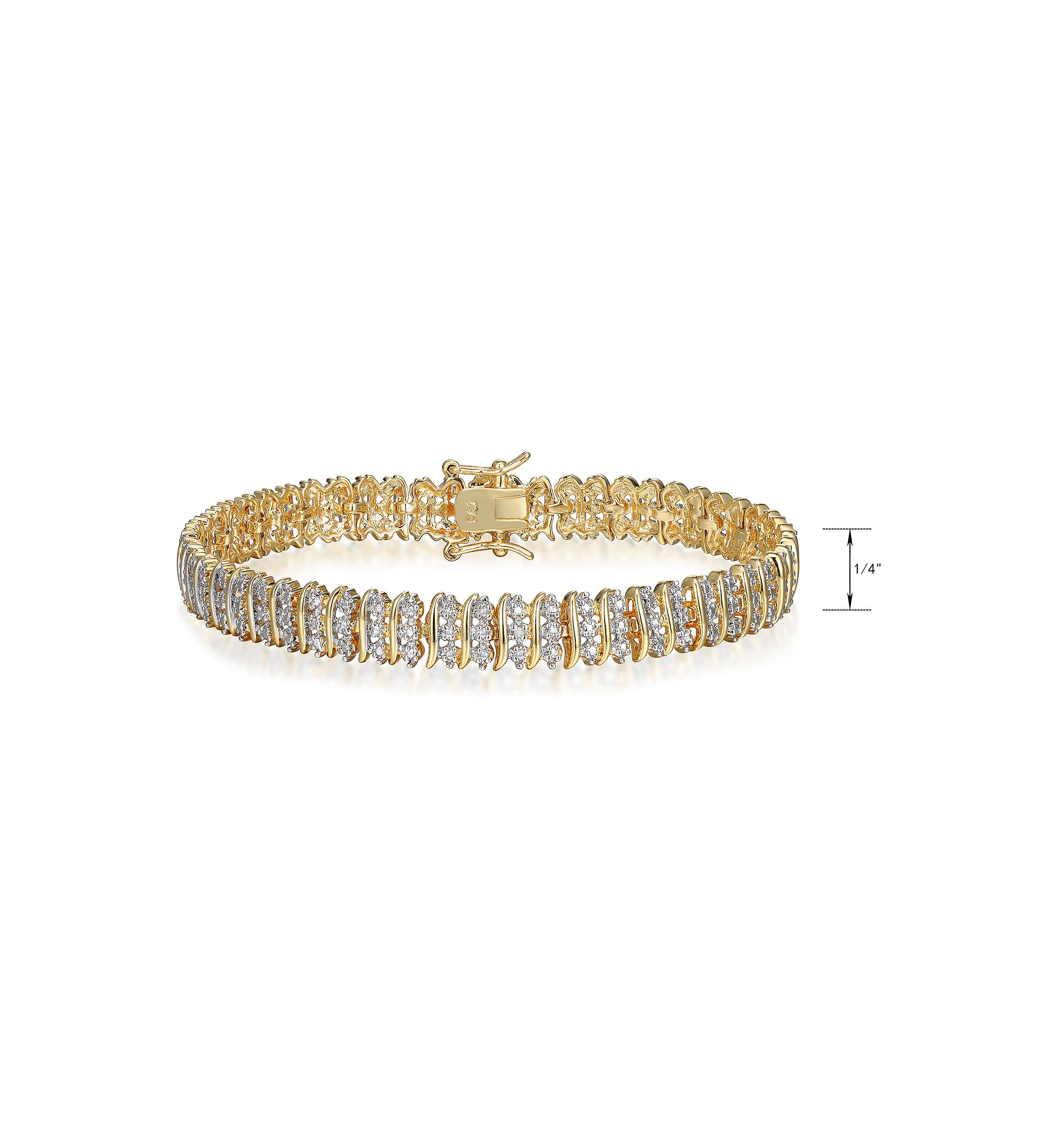 Diamond Accent Triple Row Bonze Tennis Bracelet, 7.25"