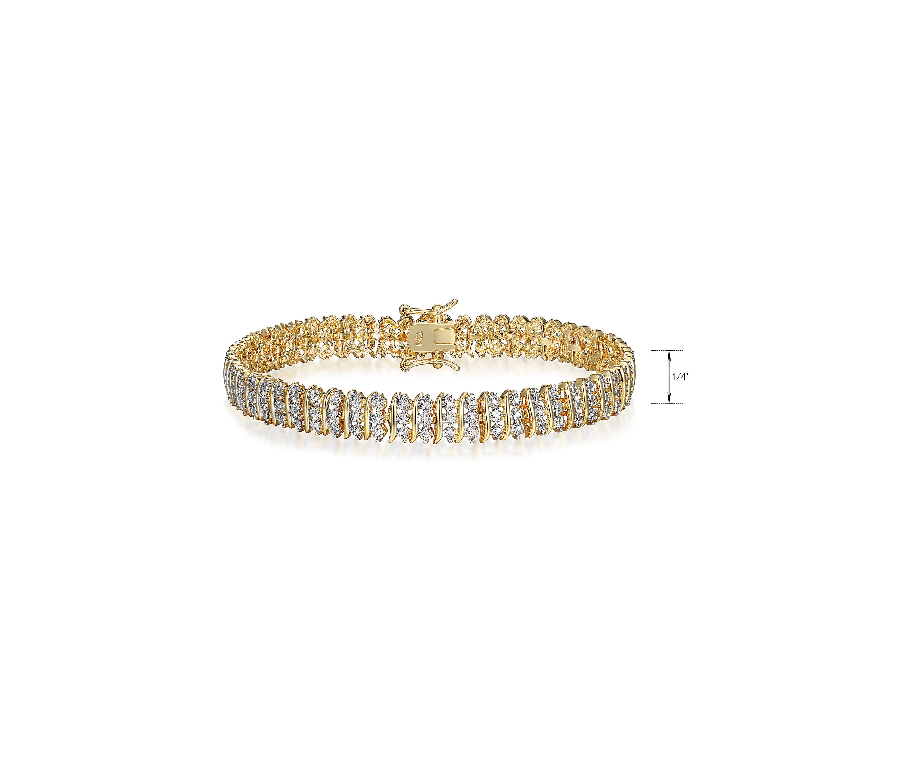 Diamond Accent Triple Row Bonze Tennis Bracelet, 7.25"