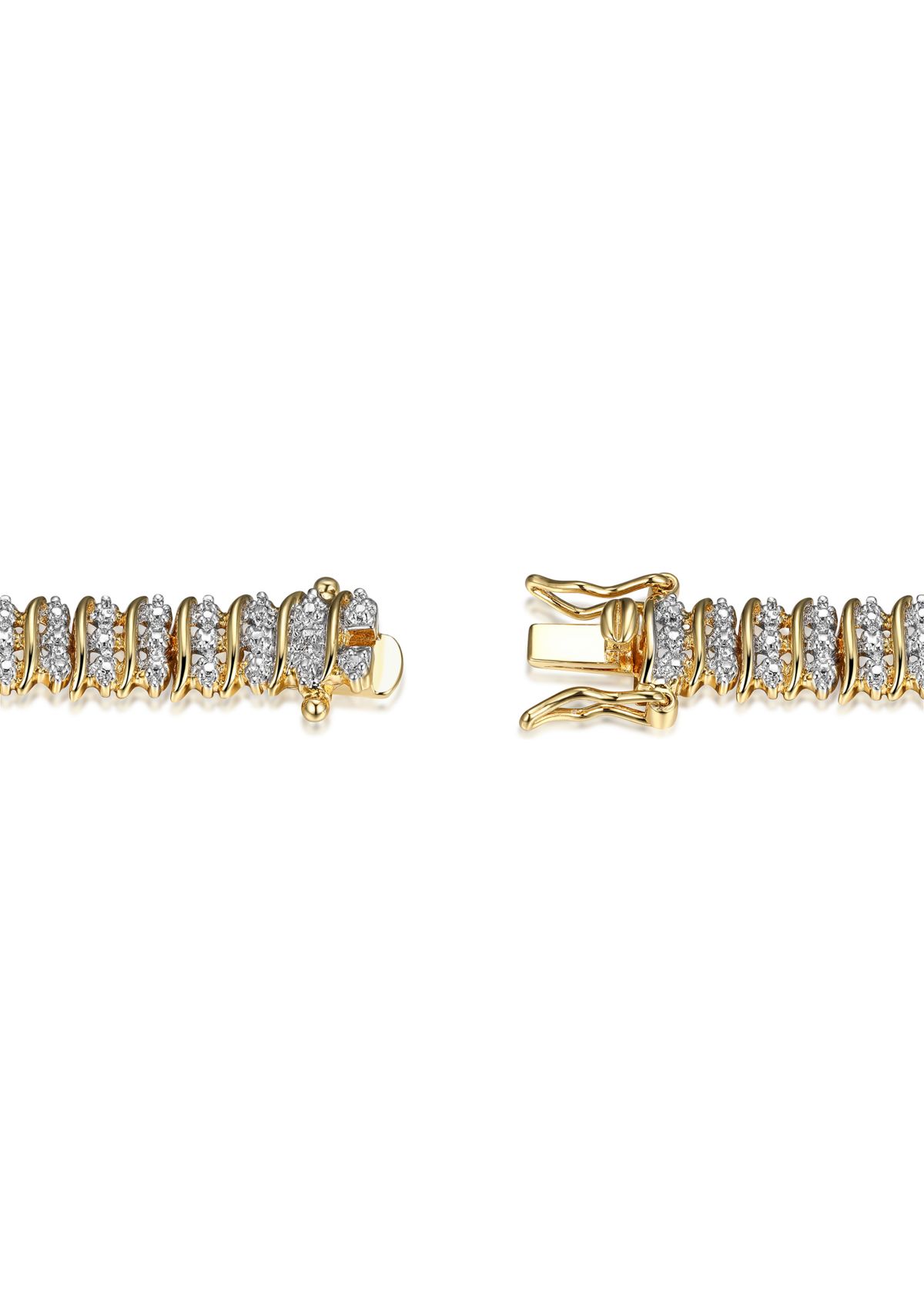 Diamond Accent Triple Row Bonze Tennis Bracelet, 7.25"