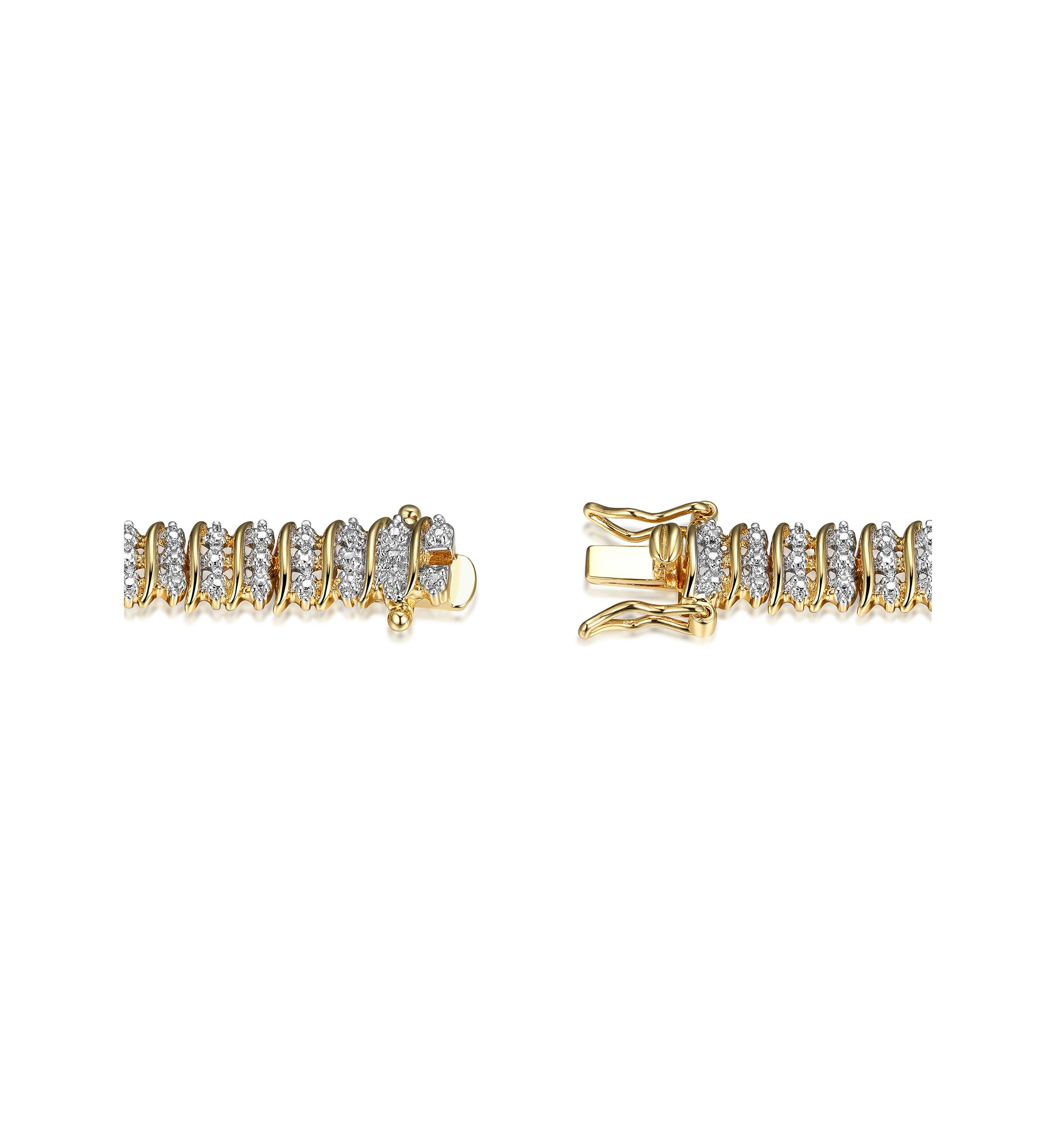 Diamond Accent Triple Row Bonze Tennis Bracelet, 7.25"