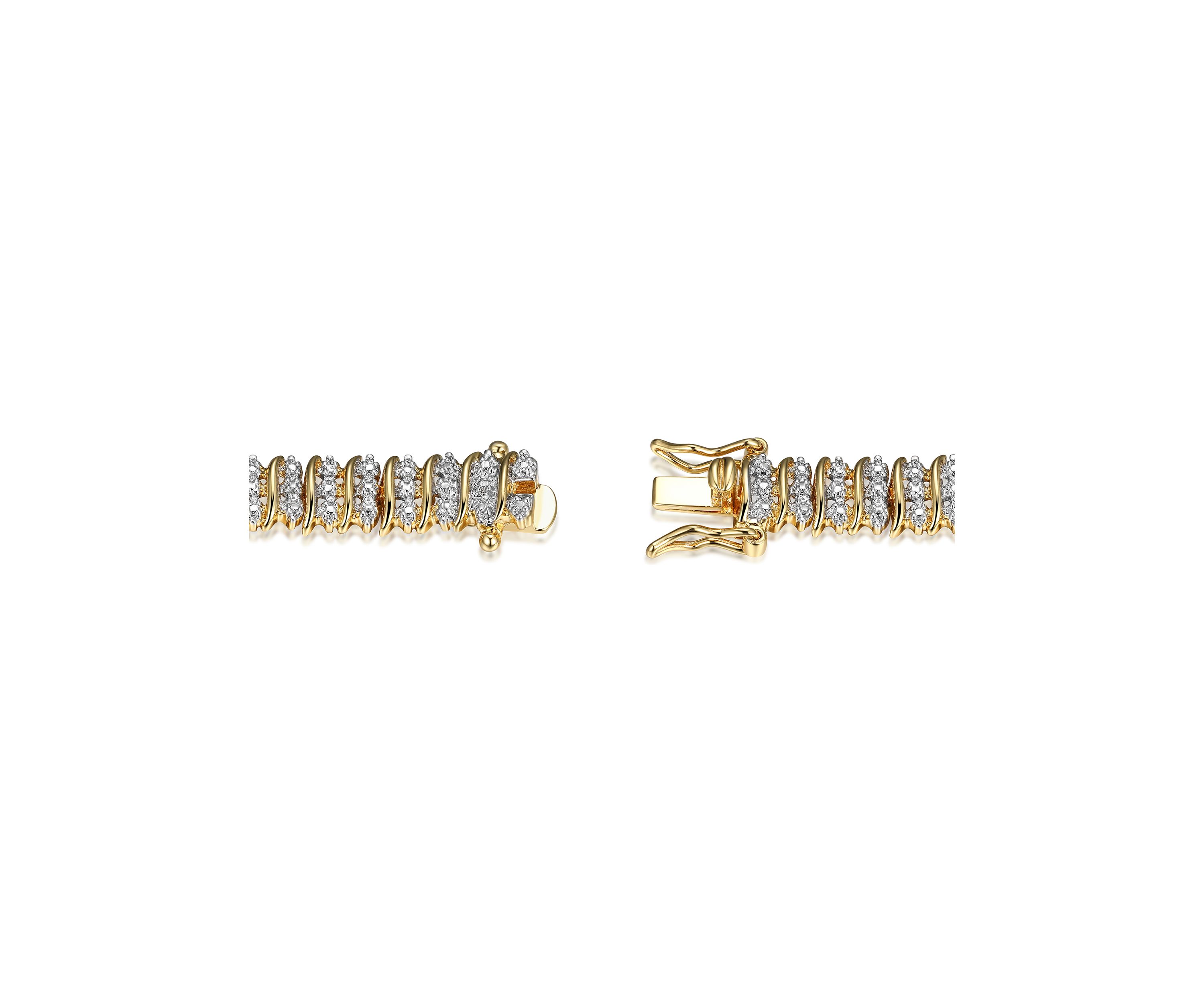 Diamond Accent Triple Row Bonze Tennis Bracelet, 7.25"