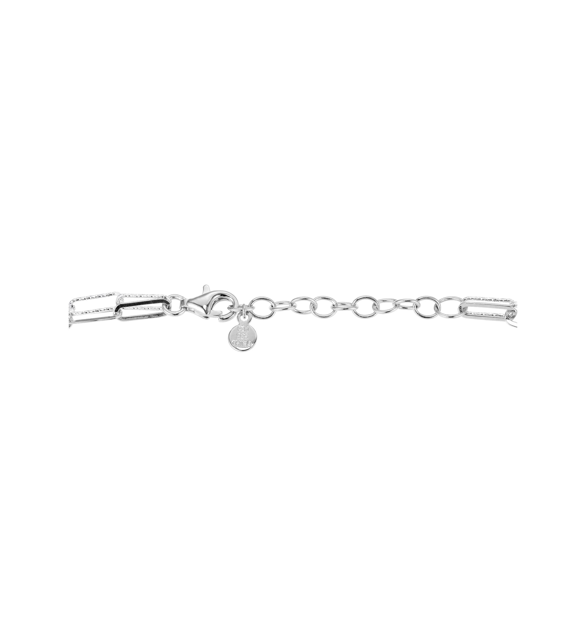 925 Sterling Silver Double Link Paper Clip Bracelet
