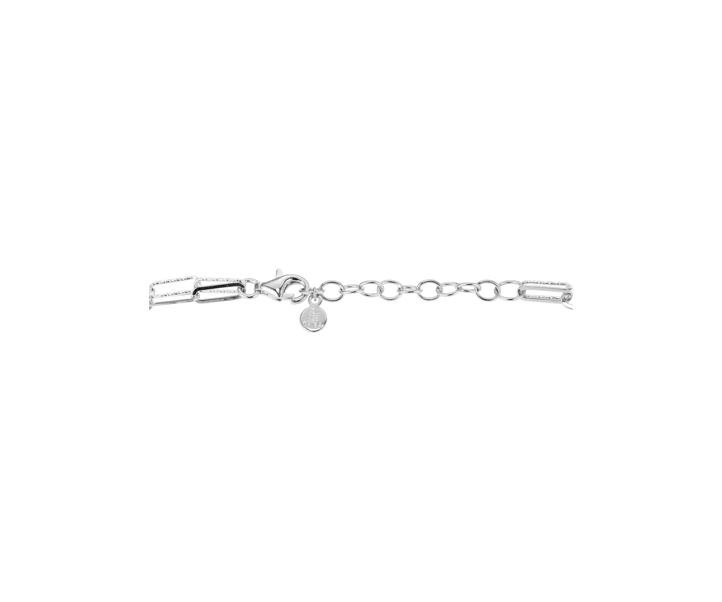 925 Sterling Silver Double Link Paper Clip Bracelet