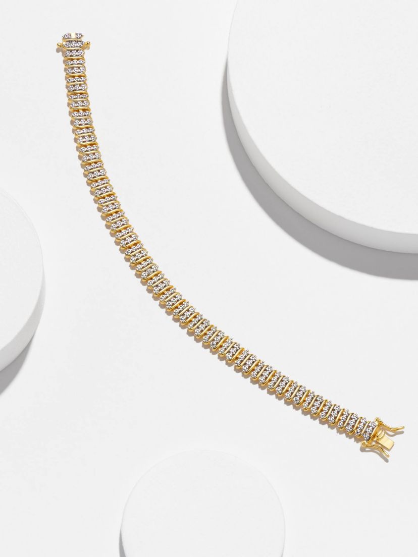 Diamond Accent Triple Row Bonze Tennis Bracelet, 7.25"