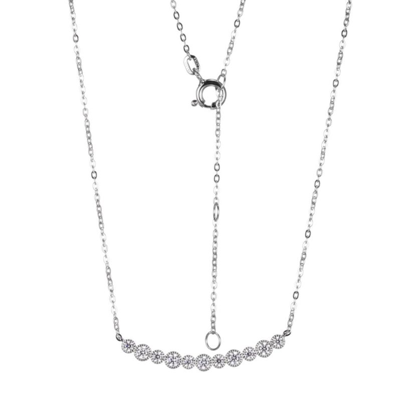 Cubic Zirconia Bar Necklace Sterling Silver