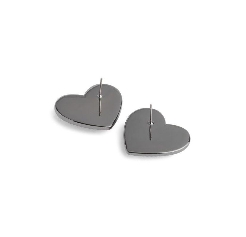 Glitter Bubble Heart Stud Earrings