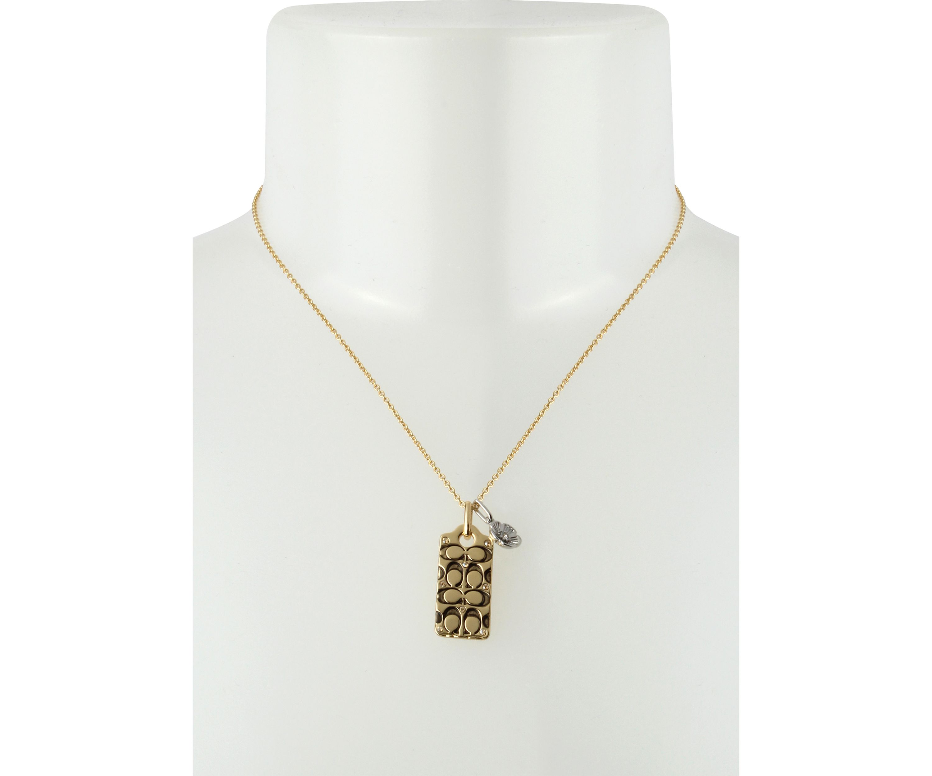 Quilted C Swarovski® Crystals Pendant Necklace