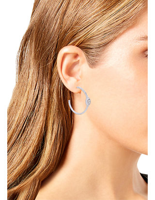 COACH Signature Logo Swarovski® Crystals Pavé Hoop Earrings | belk