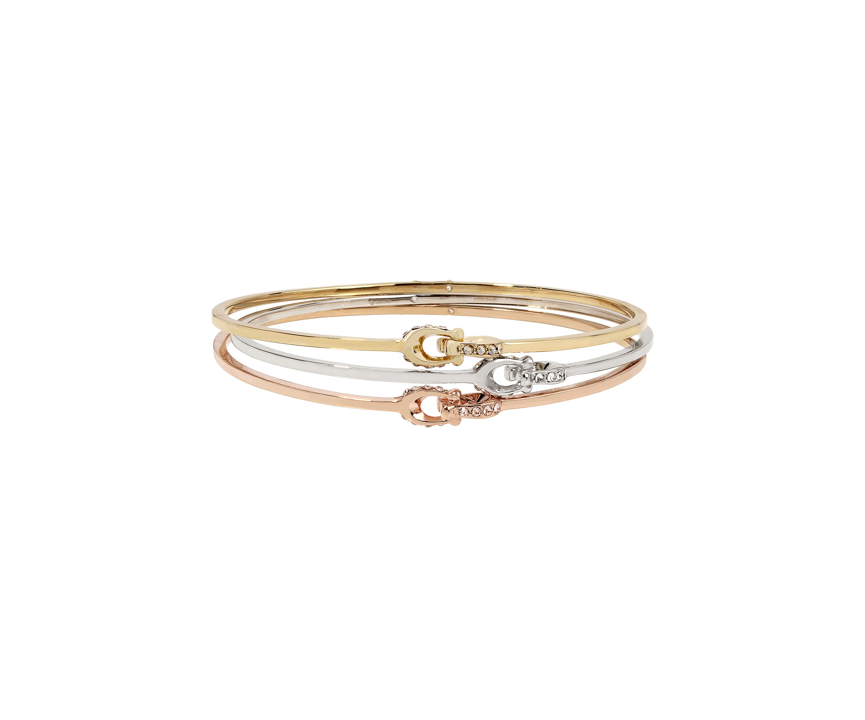 Interlocking Signature C Swarovski® Crystal Bangle Bracelet Set