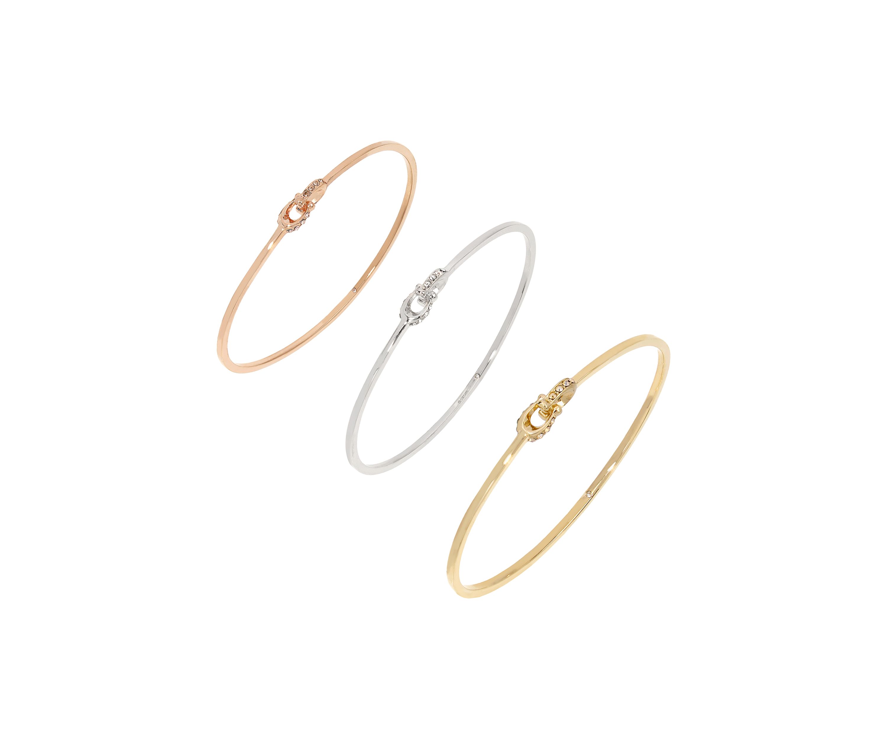 Interlocking Signature C Swarovski® Crystal Bangle Bracelet Set
