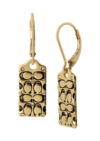 COACH Quilted C Swarovski® Crystals Drop Earrings
