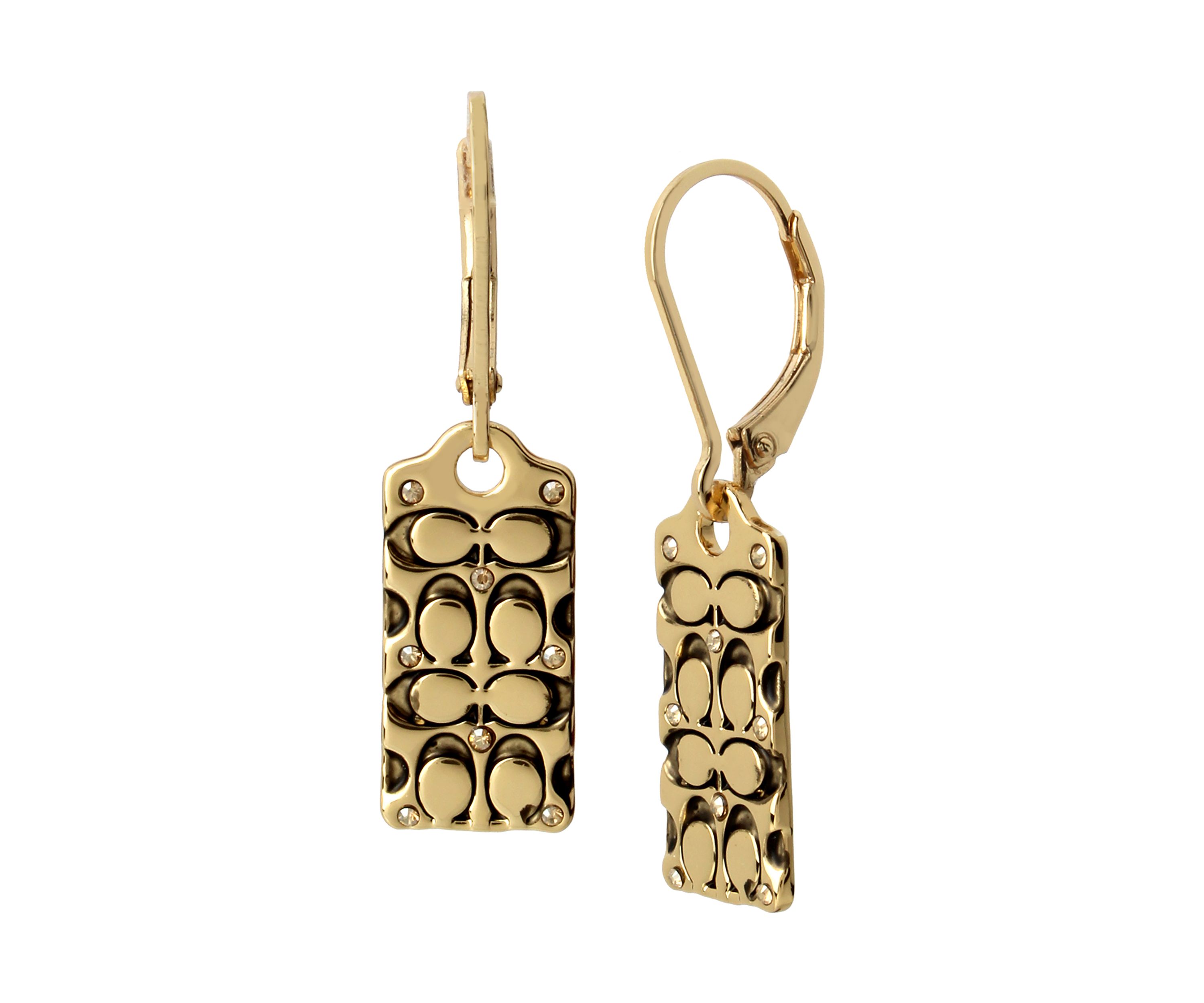 Quilted C Swarovski® Crystals Drop Earrings