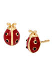 Garden Party Swarovski® Crystals Ladybug Stud Earrings